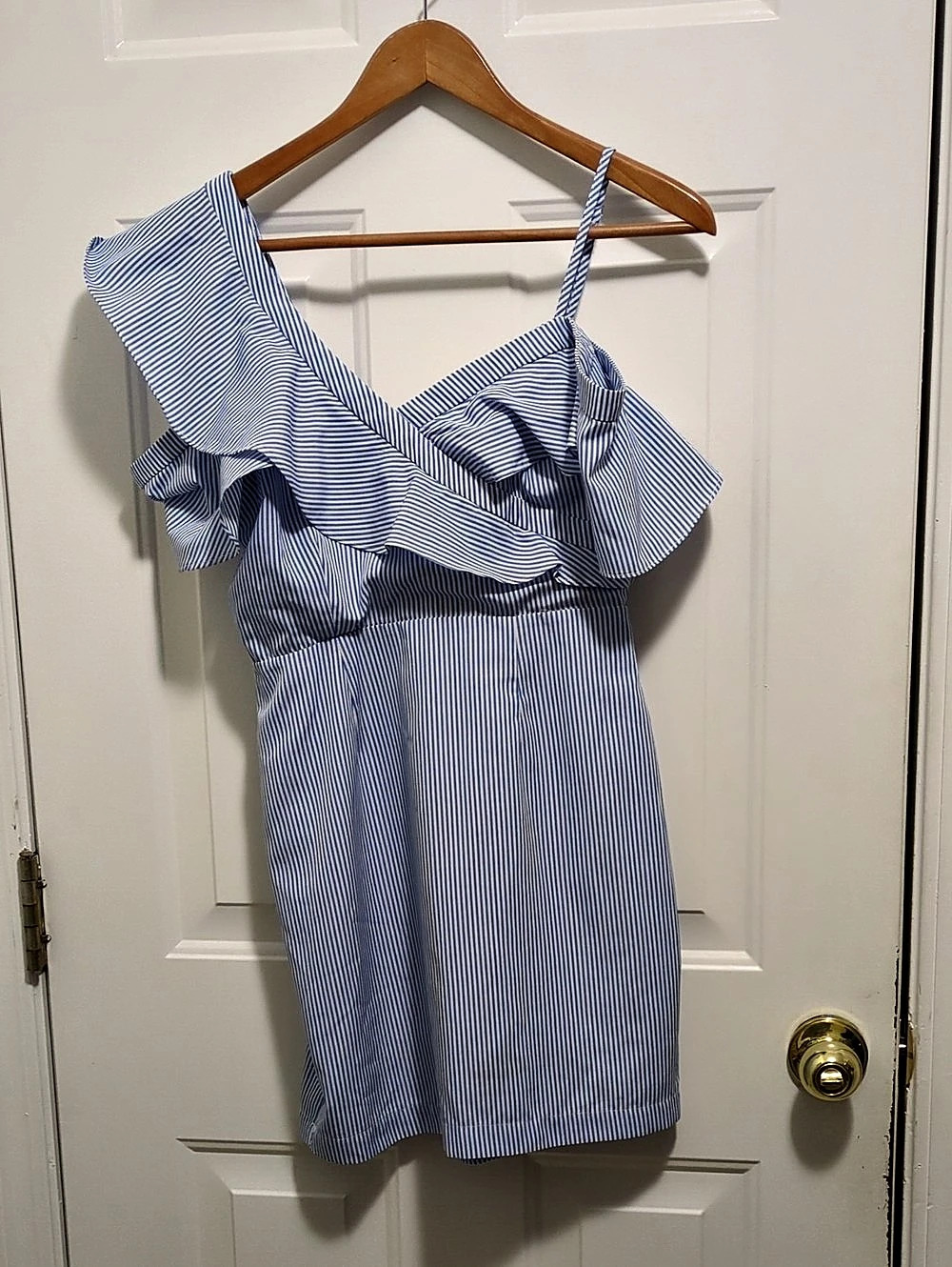 Lush Striped Mini Dress in Blue & White Size Small
